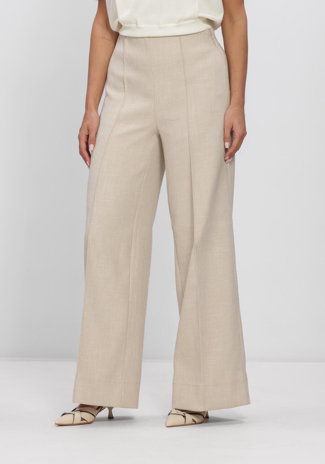 Beige Y.A.S. Pantalon YASCOMIRA HMW PANT
