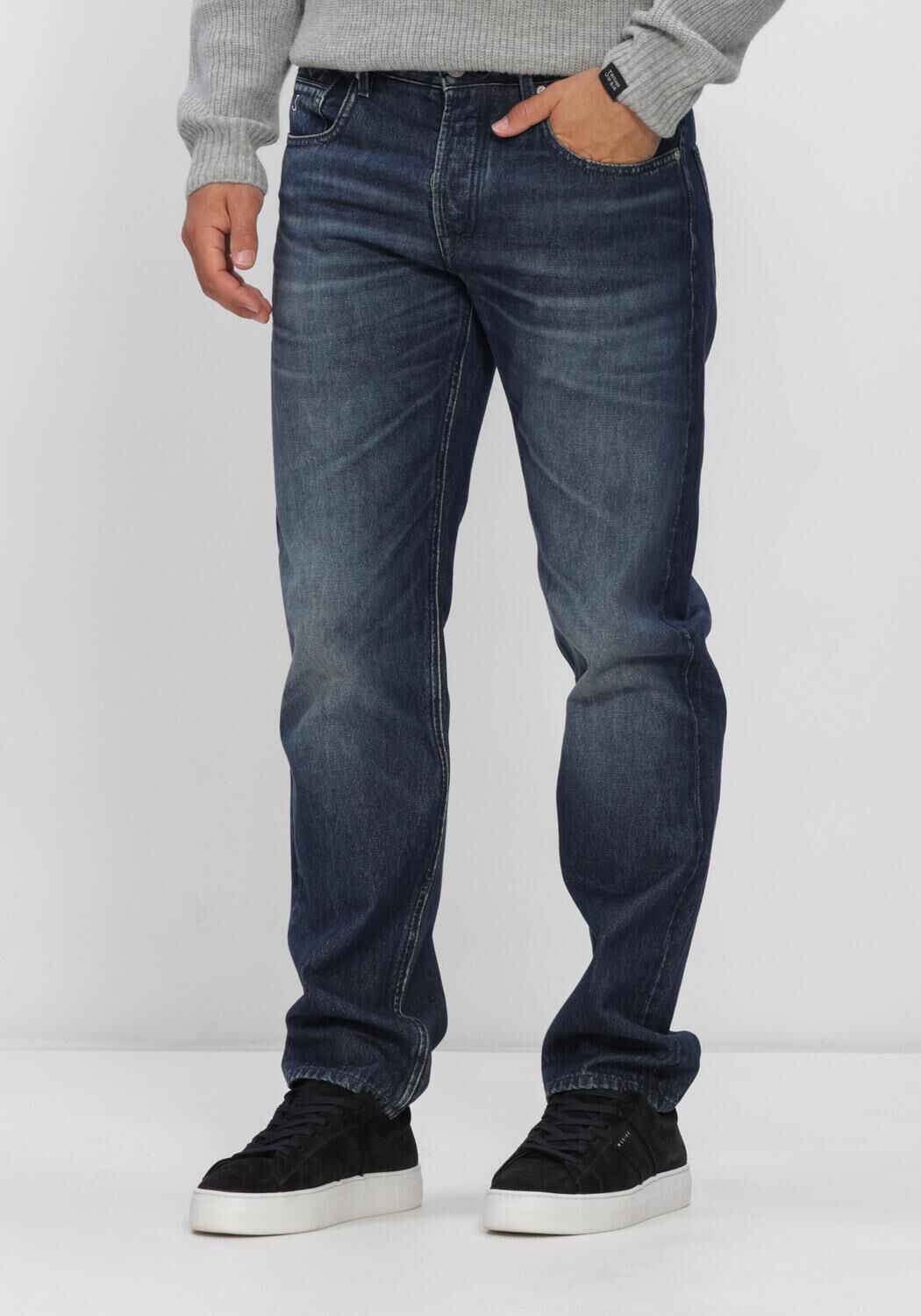 BUTCHER OF BLUE Heren Jeans Stockton Straight Redding Dk Aged Donkerblauw