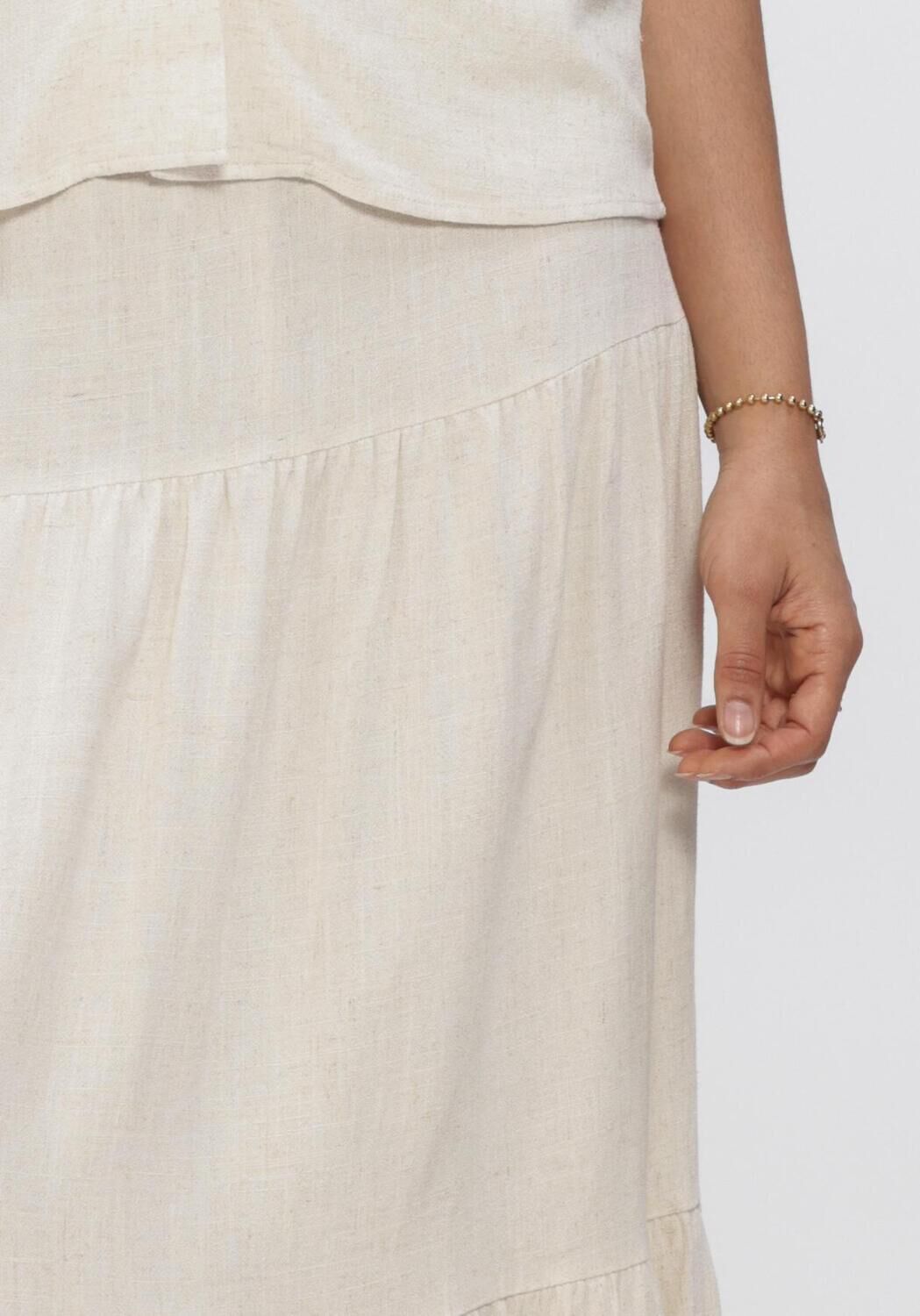 Beige OBJECT Maxirok OBJSANNE MW LONG LAYER SKIRT - large