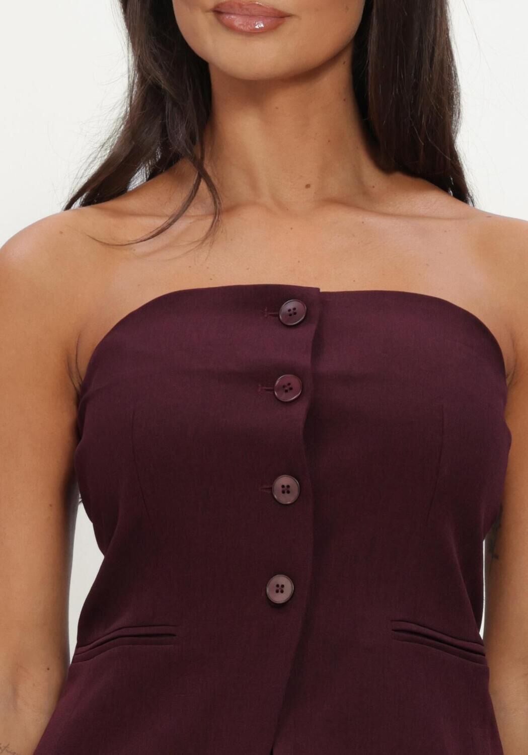YDENCE Dames Tops & T-shirts Top Asher Bordeaux