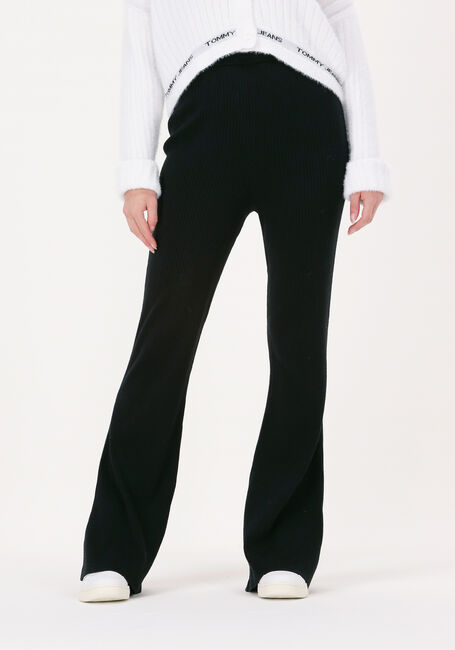 Zwarte TOMMY JEANS Flared broek TJW A-LINE RIB BADGE PANT - large
