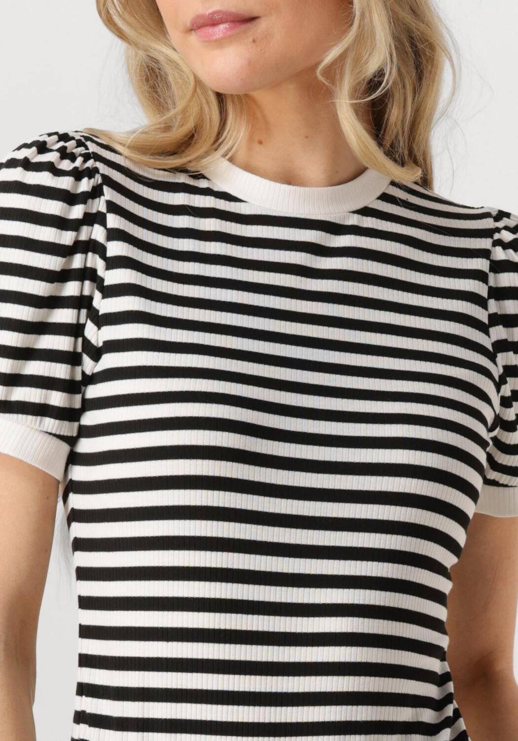MINUS Dames Tops & T-shirts Johanna Striped Tee Wit