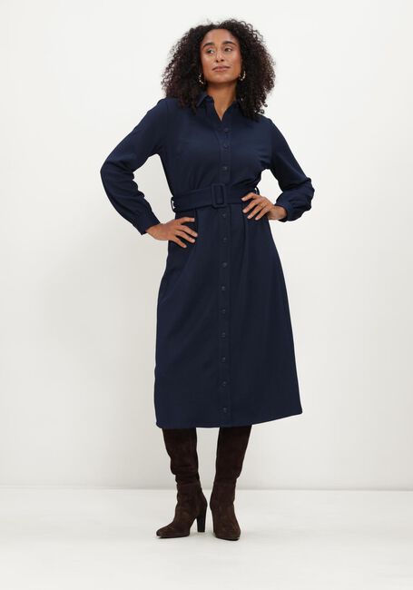 Donkerblauwe POM AMSTERDAM Midi jurk DEMI ETERNAL BLUE - large