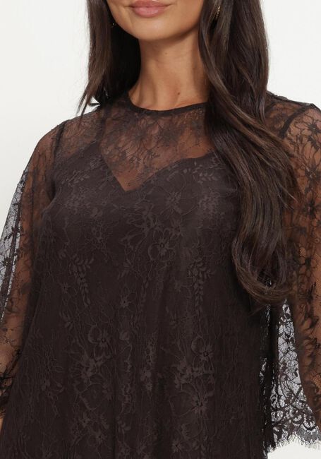 Zwarte Y.A.S. Mini jurk SLWDAPHNE 3/4 SLEEVE LACE MIDI DRESS - large
