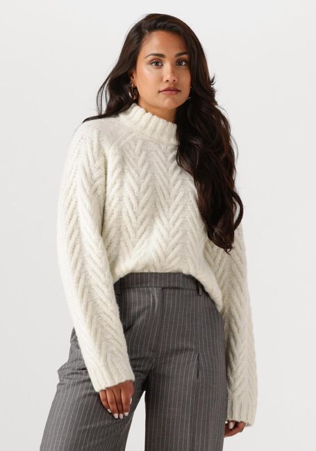 Witte ANOTHER LABEL Trui BECKA KNITTED PULL L/S - large