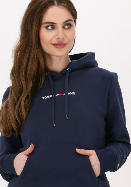 Donkerblauwe TOMMY JEANS Sweater TJW LINEAR LOGO HOODIE - large