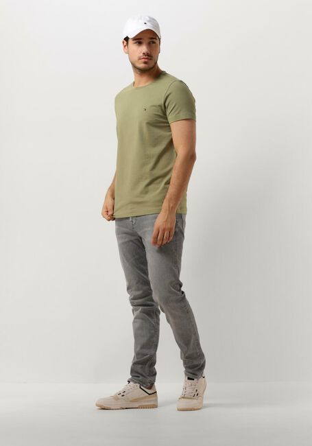 Olijf TOMMY HILFIGER T-shirt STRETCH SLIM FIT TEE - large
