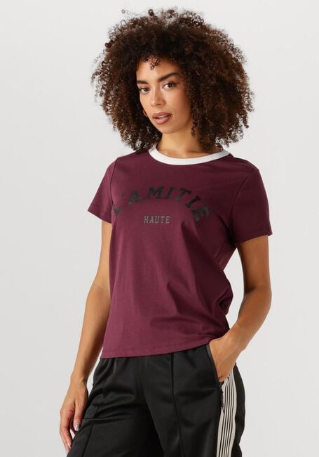 Bordeaux HAUTE L'AMITIÉ T-shirt NECKLINE LOGO TEE - large