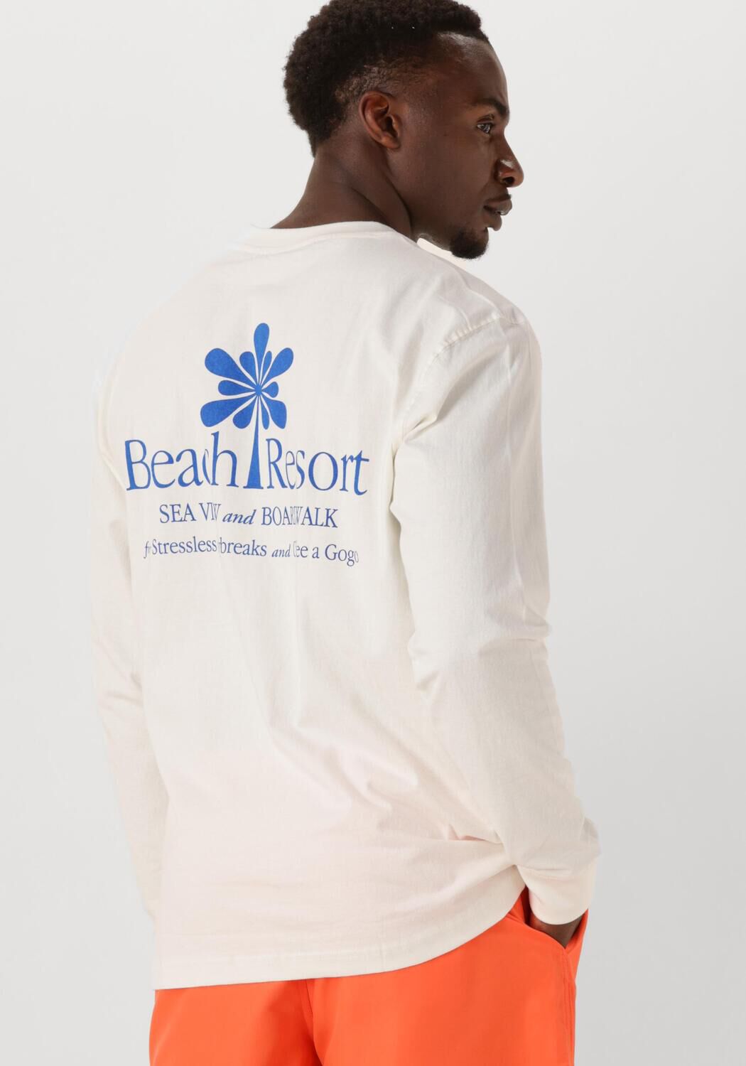 SHIWI Heren Polo's & T-shirts Men Jude Regular Longsleeve Suncation Wit