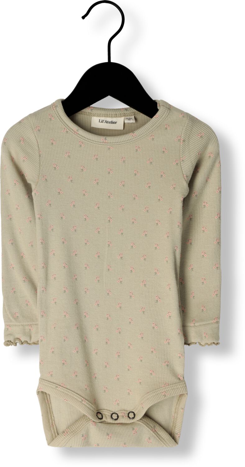 LIL' ATELIER BABY romper NBFGAGO lichtgroen Meisjes Katoen Ronde hals All over print 74