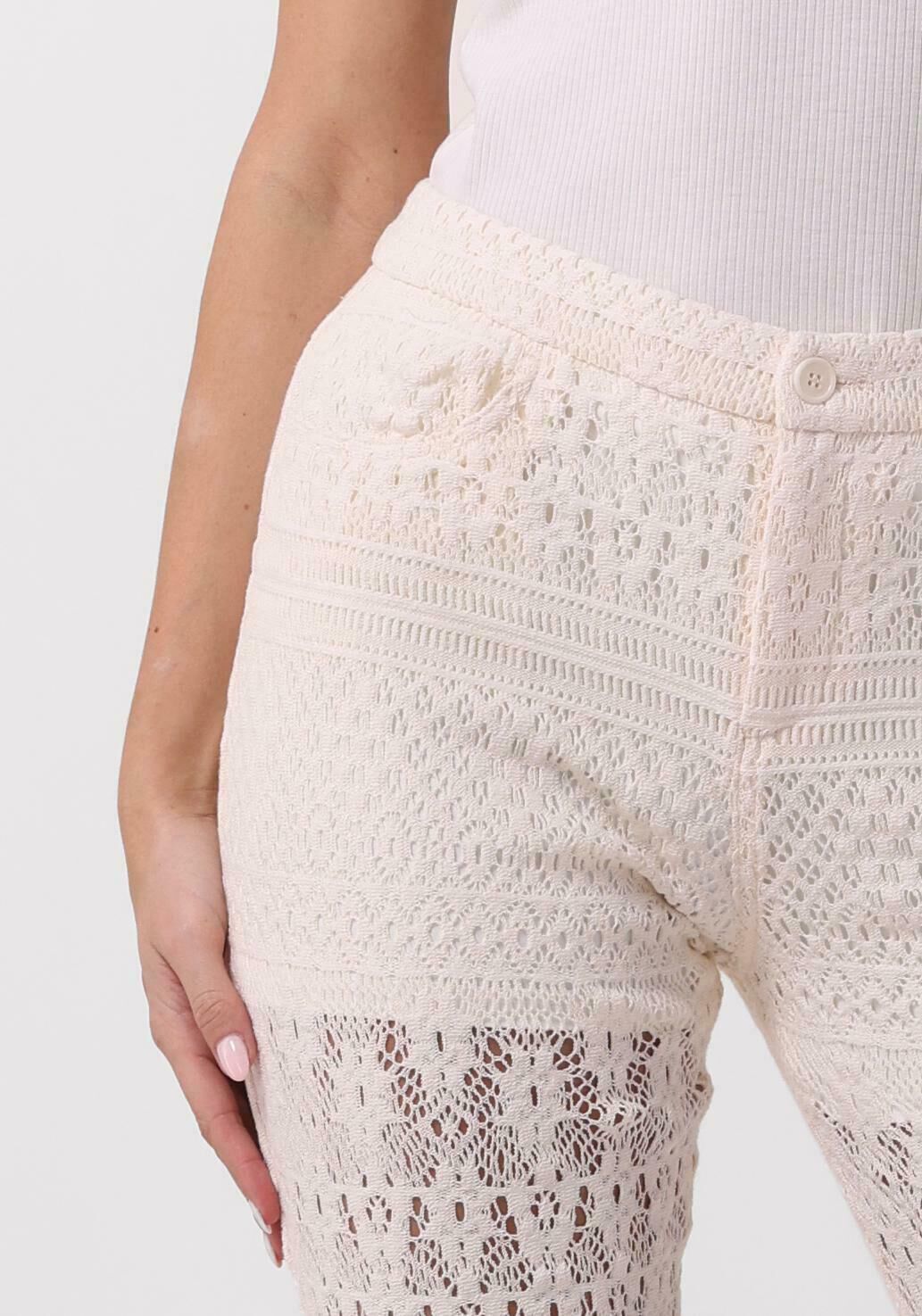 LIU JO Dames Broeken Pizzo Macrame Tp Pants Creme