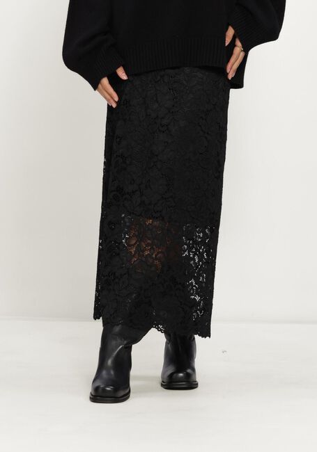 Zwarte Y.A.S. Midirok YASLACEY HW LONG LACE SKIRT - large