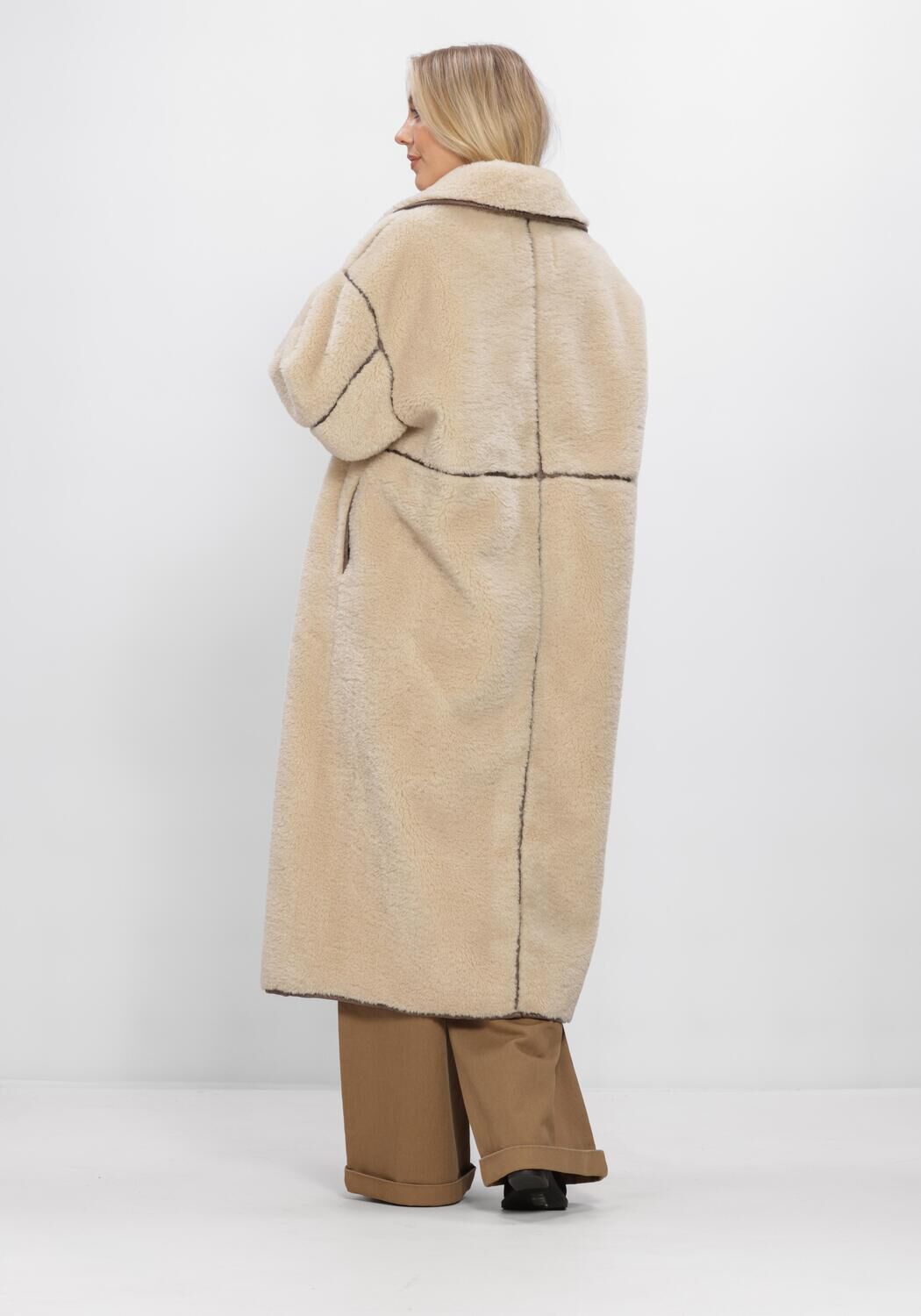 Beige WITHBLACK Teddy jas WBLDAJANA PILE COAT - large