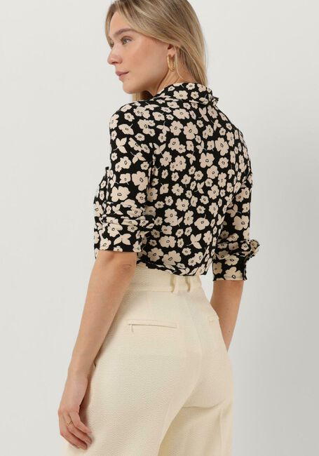 Zwarte VANILIA Blouses FLORAL POLO - large