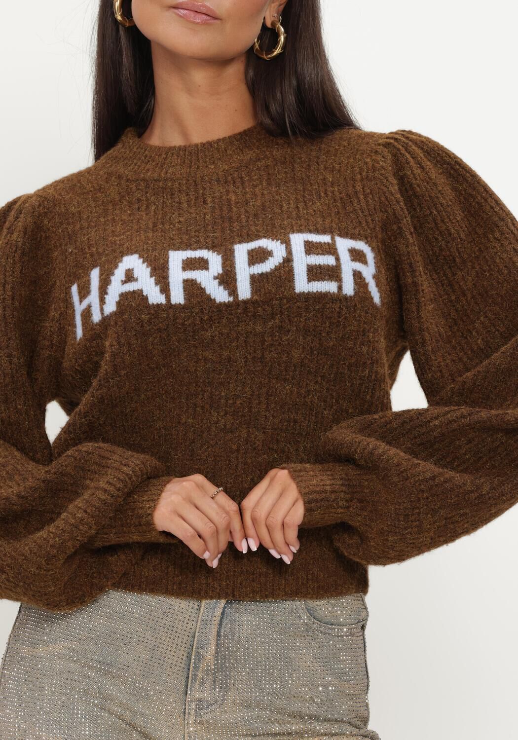 Bruine HARPER & YVE Trui LYSANNE-JU - large