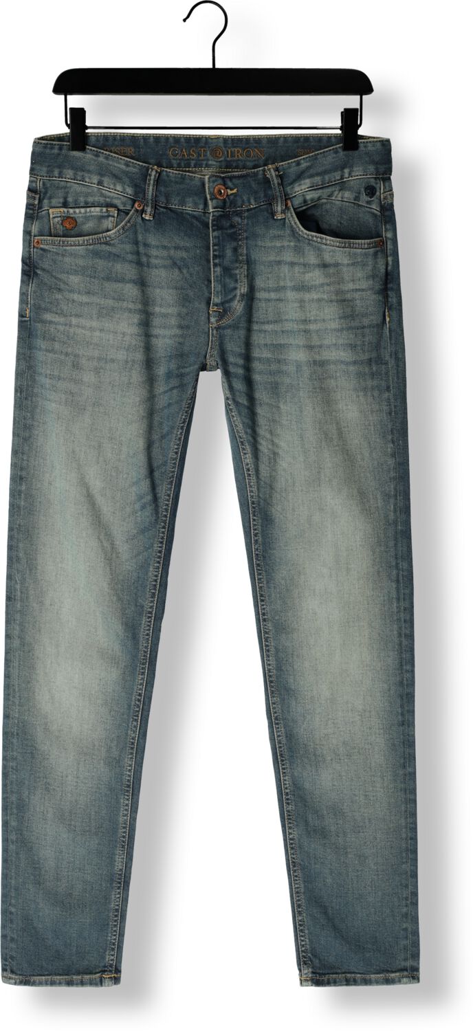CAST IRON Heren Jeans Riser Slim Worn-in Blue Denim Blauw