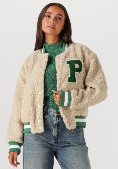Ecru POM AMSTERDAM Jack JACKET - TEDDY BASEBALL ECRU - large