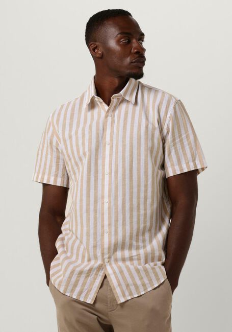 Camel SELECTED MEN Casual overhemd SLHSLIMNEW-LINEN SHIRTS SS CLASSIC W - large