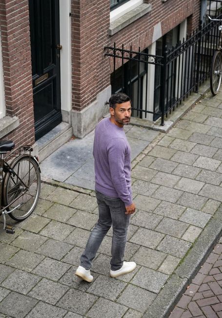 Paarse LYLE & SCOTT Trui COTTON MERINO CREW NECK JUMPER - large