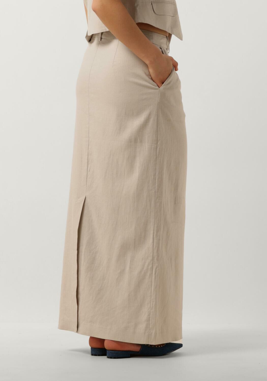 GESTUZ Dames Rokken Lizagz Linen Hw Skirt Beige
