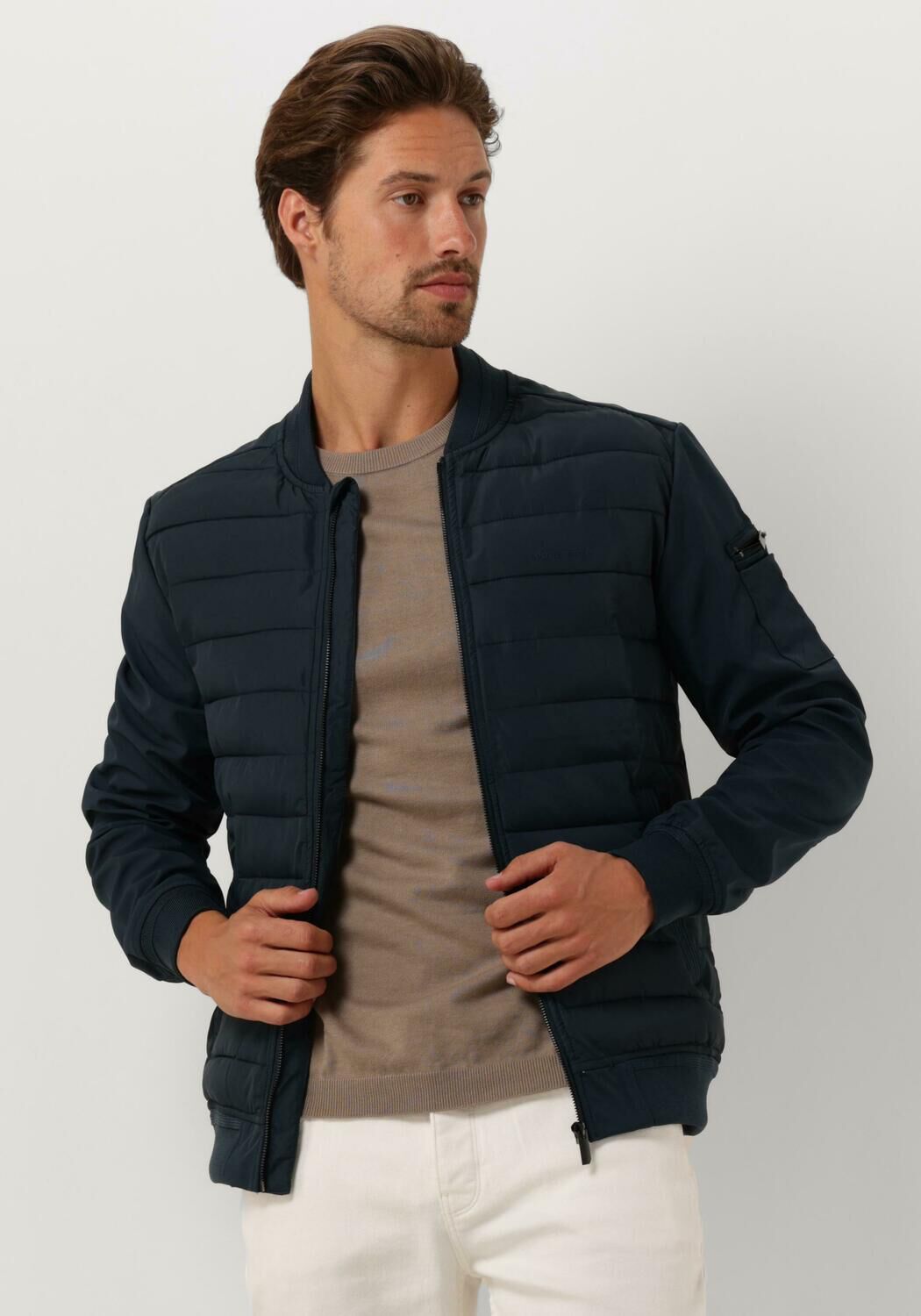PURE PATH Heren Jassen Padded Jacket With Front And Sleeve Pockets Donkerblauw