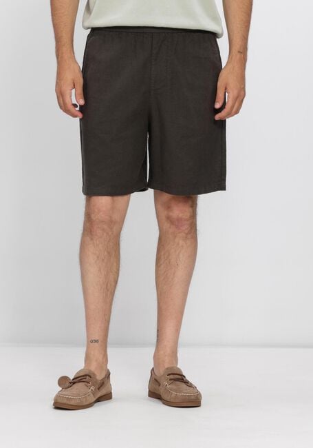 Donkergroene SELECTED MEN Korte broek SLHREGULAR-HARVEY LINEN BLEND  SHORTS - large