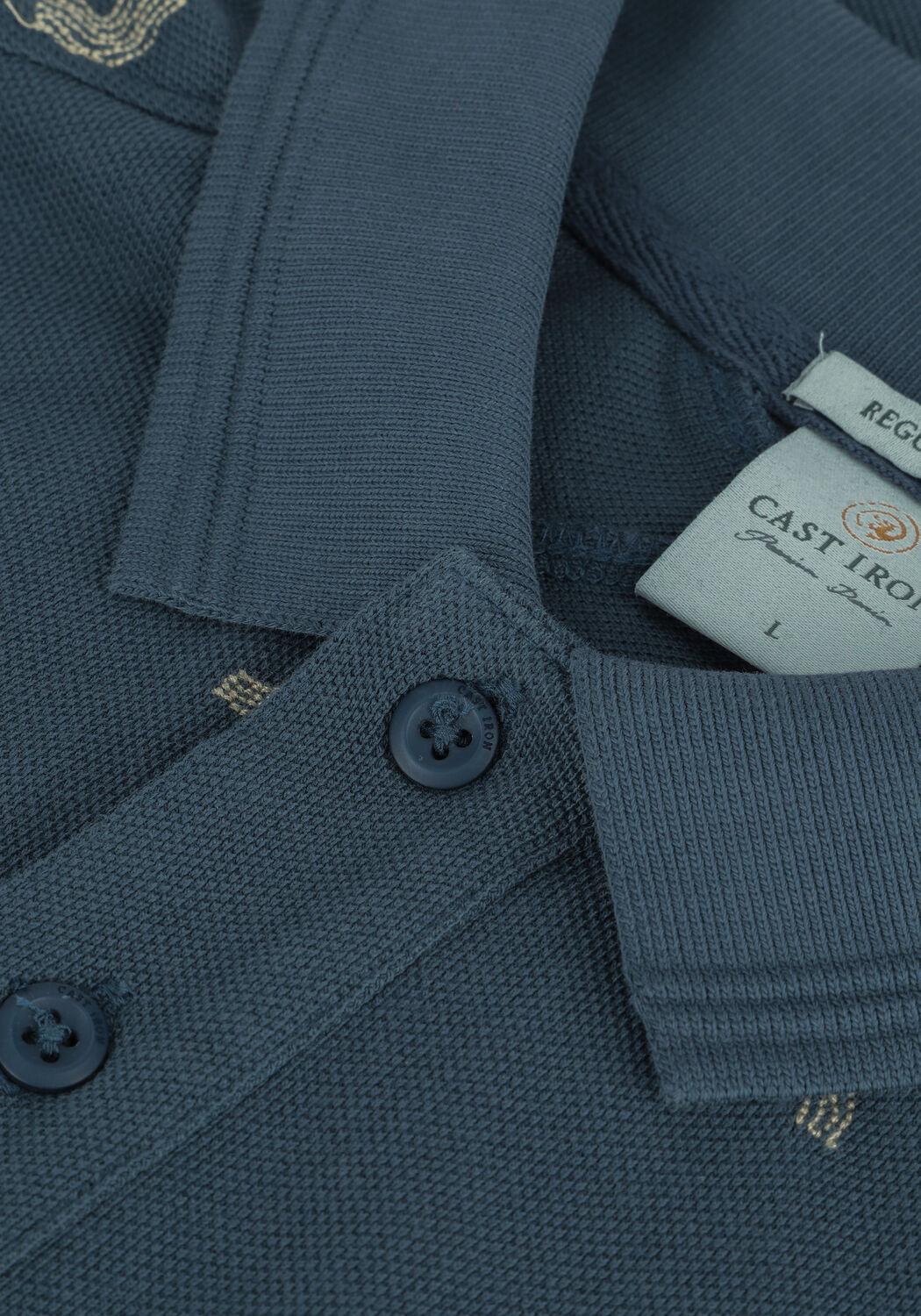 Donkerblauwe CAST IRON Polo SHORT SLEEVE POLO RELAXED FIT PIQUE JERSEY - large
