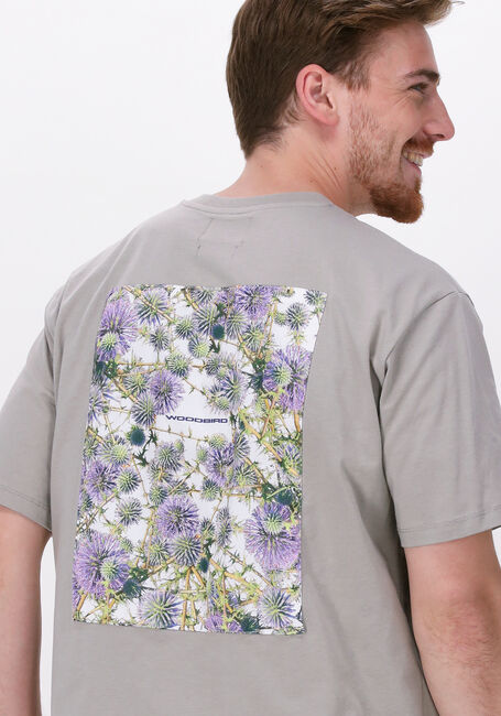 Lichtgrijze WOODBIRD T-shirt STAIN BACK TEE - large