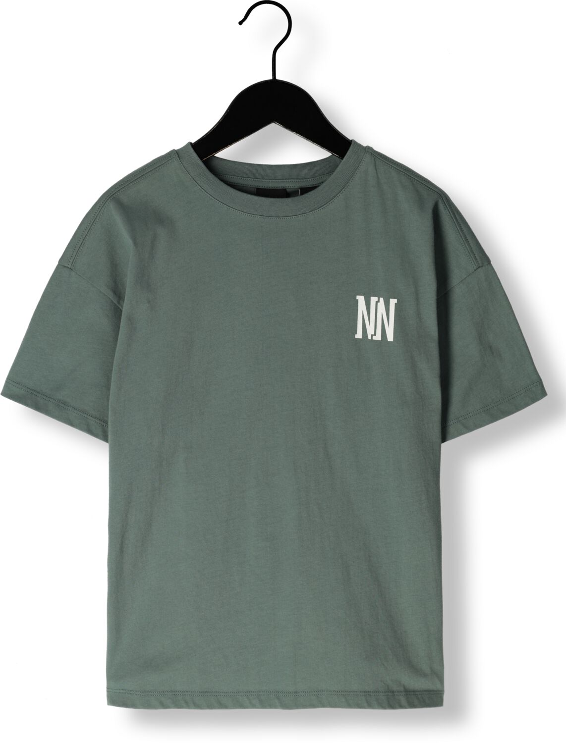 NIK&NIK T-shirt High End met backprint grijsgroen Jongens Katoen Ronde hals 152