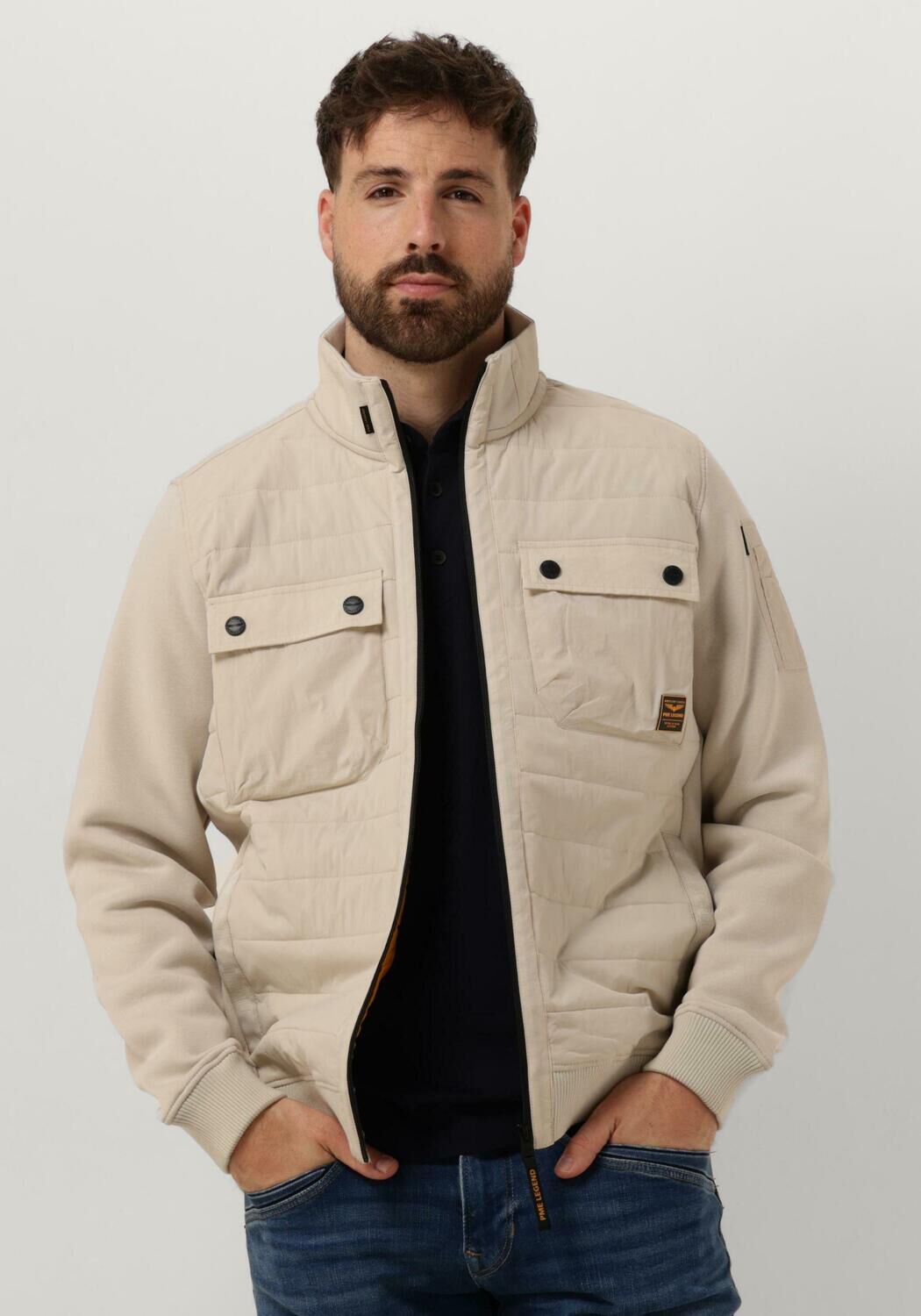 PME LEGEND Heren Jassen Zip Jacket Sweat Mixed Padded Beige