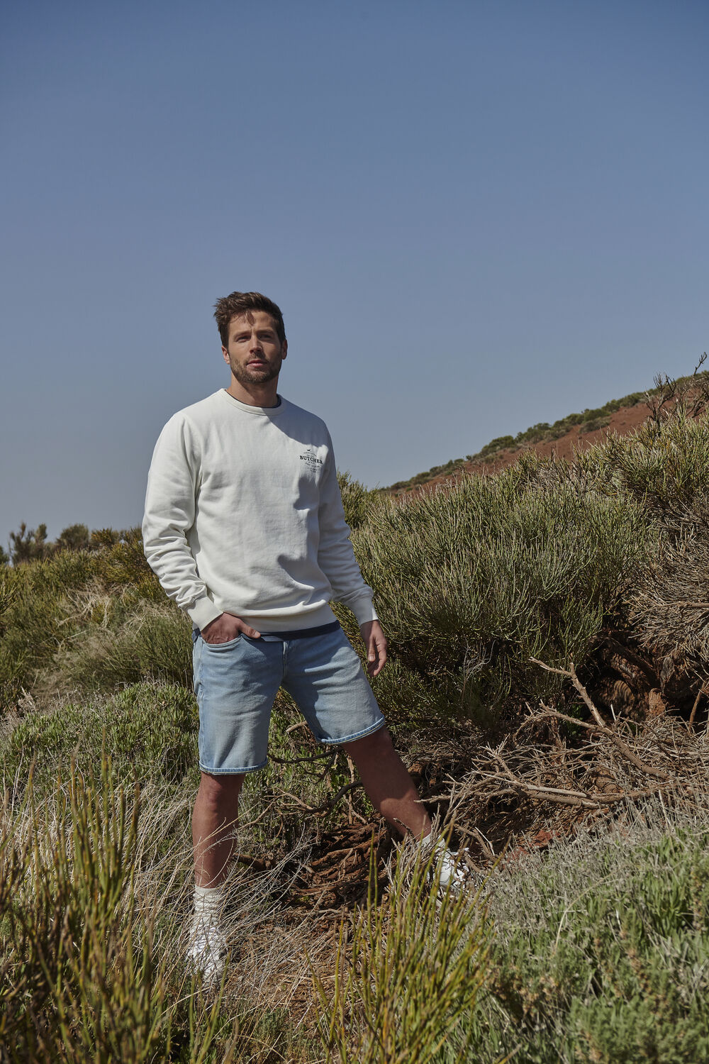 Blauwe SCOTCH & SODA Korte broek RALSTON SHORT SEASONAL ESSENTAILS - BLUE SKIES - large