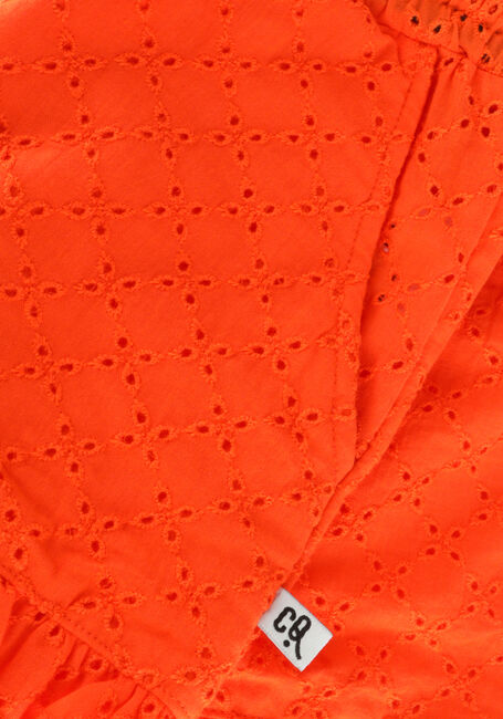 Rode CARLIJNQ Broeken BRODERIE - RUFFLED SHORTS - large