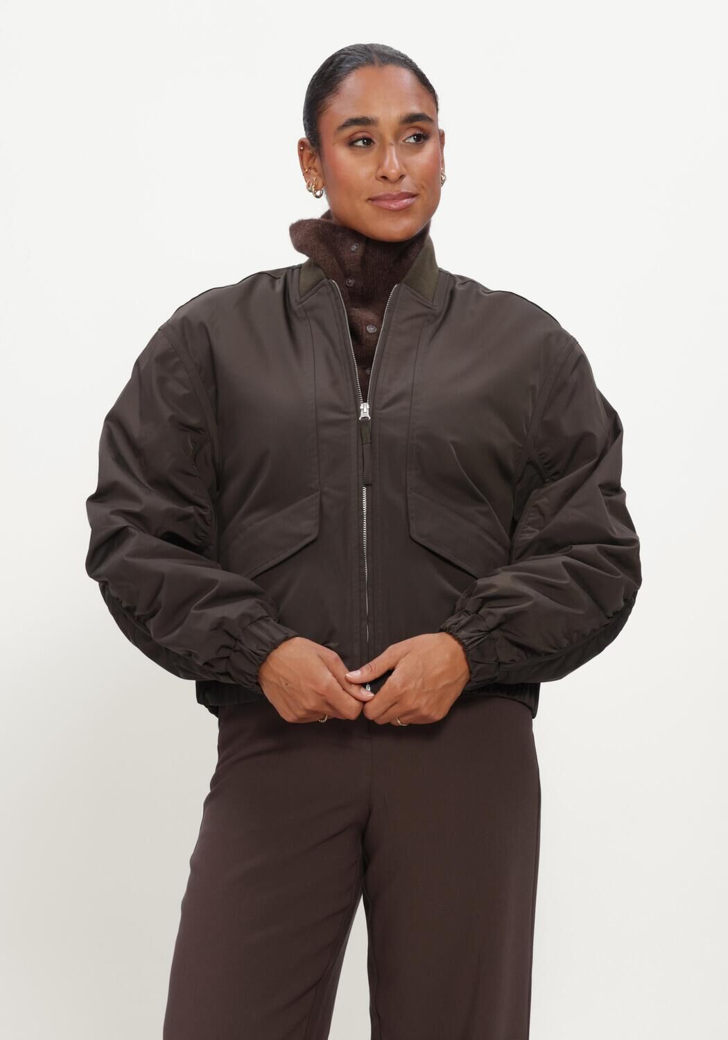 Bruine MSCH COPENHAGEN Jack MSCHKOSHER BOMBER JACKET - large