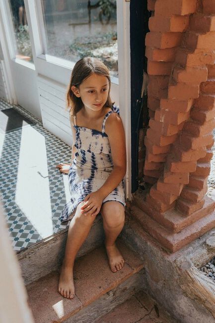 Blauwe A MONDAY IN COPENHAGEN Midi jurk RIE DRESS - large