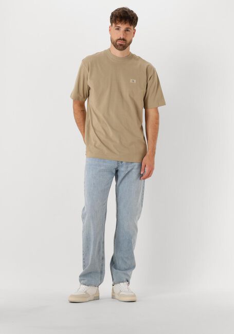 Beige CALVIN KLEIN T-shirt WOVEN LABEL RELAXED TEE - large