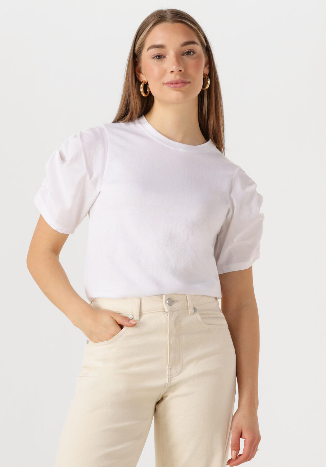 INWEAR Dames Tops & T-shirts Payanaiw Woven Trim Shirt Wit