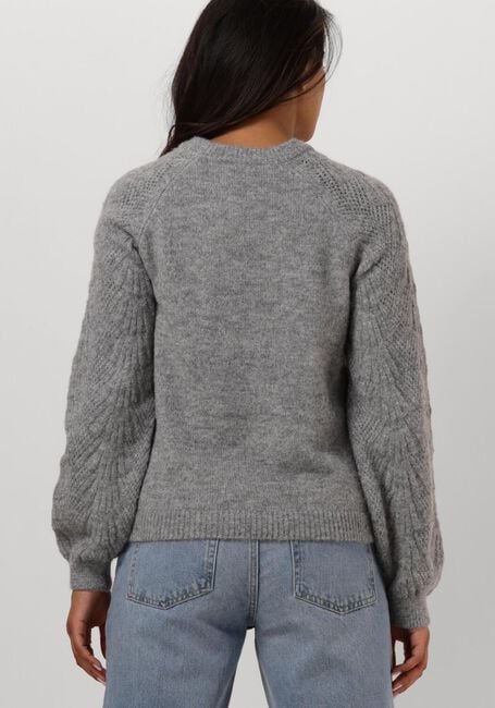 Grijze OBJECT Trui OBJFLORA RE L/S KNIT PULLOVER - large