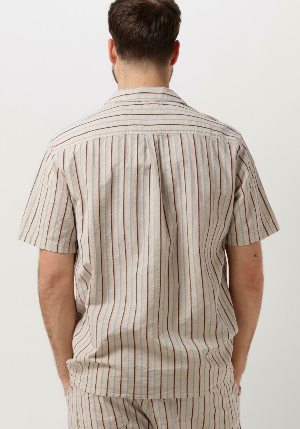 ANERKJENDT Heren Overhemden Akleon S s Structure Shirt Beige