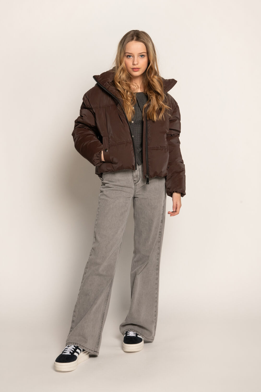 Lichtgrijze FRANKIE & LIBERTY Wide jeans ATTITUDE WIDE LEG - large