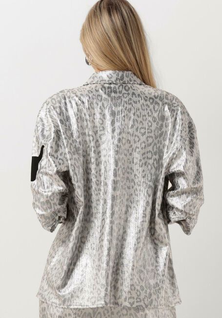 Zilveren ALIX THE LABEL Blouses LADIES KNITTED LEOPARD BLOUSE - large
