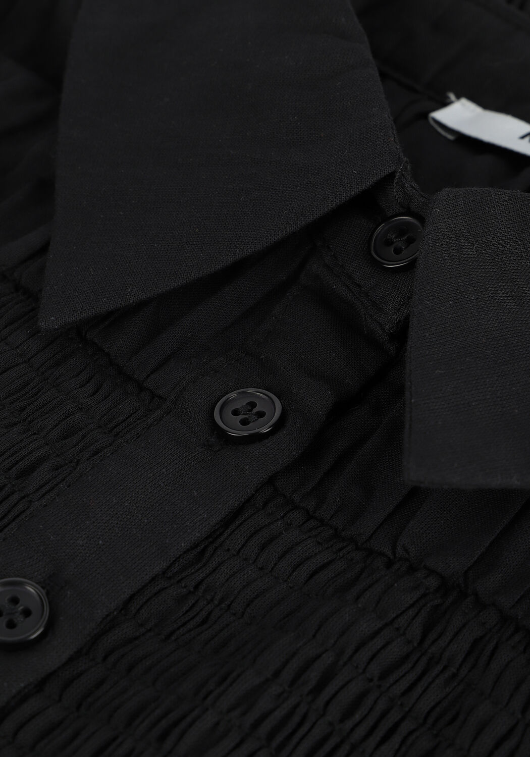 Zwarte NA-KD Blouses SMOCKED FRILL BLOUSE - large