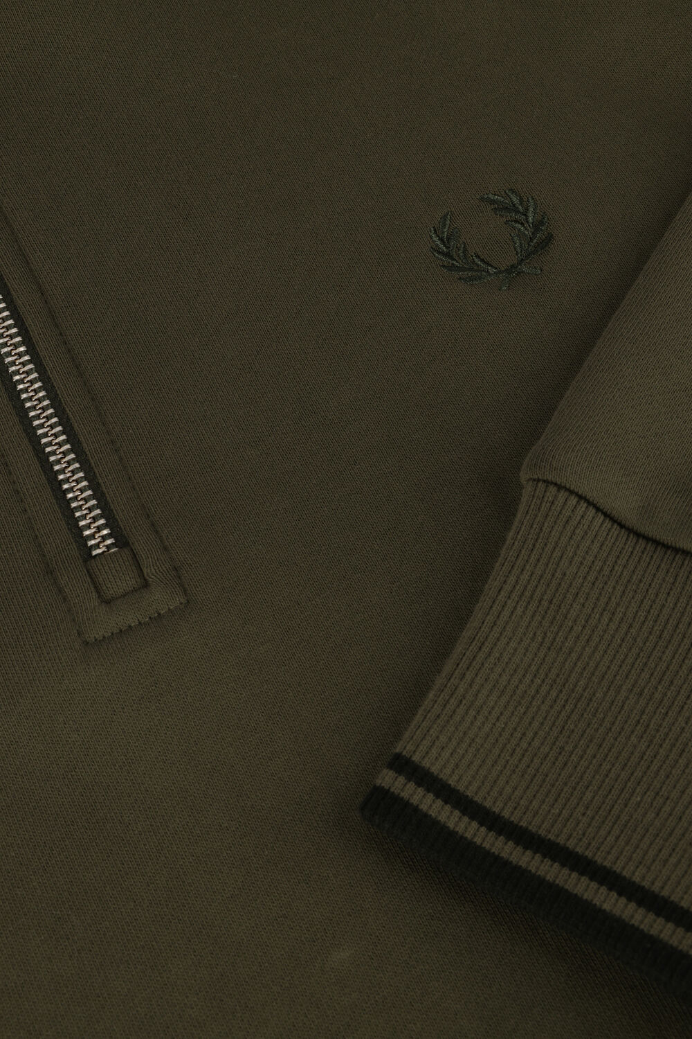 Groene FRED PERRY Sweater HALF ZIP SWEATSHIRT - large