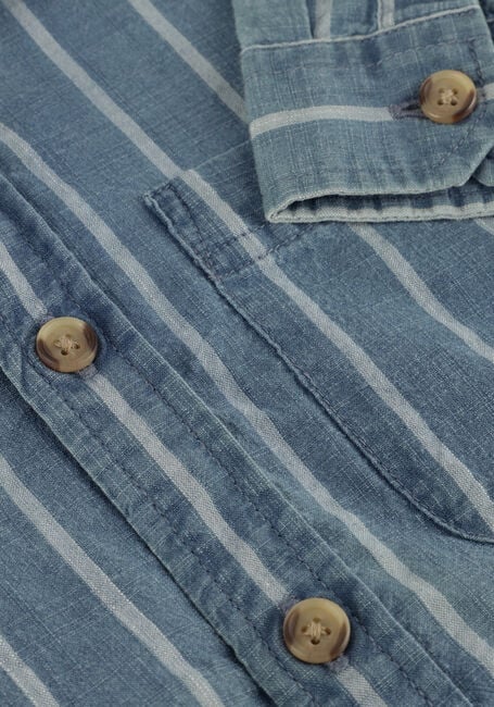 Blauwe LES DEUX Casual overhemd KASH INDIGO STRIPE SHIRT - large