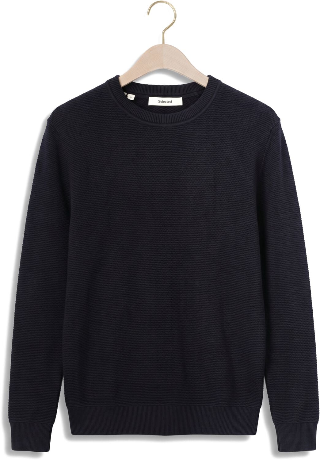 SELECTED MEN Heren Truien & Vesten Slhross Ls Knit Structure Crew Neck Noos - Donkerblauw, foto 2