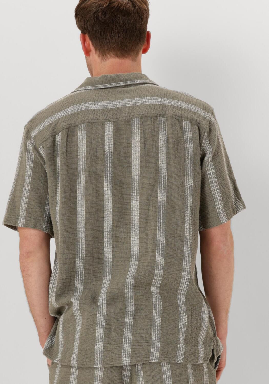 SELECTED HOMME Heren Overhemden Slhrelax-sal Shirt Ss Resort Groen