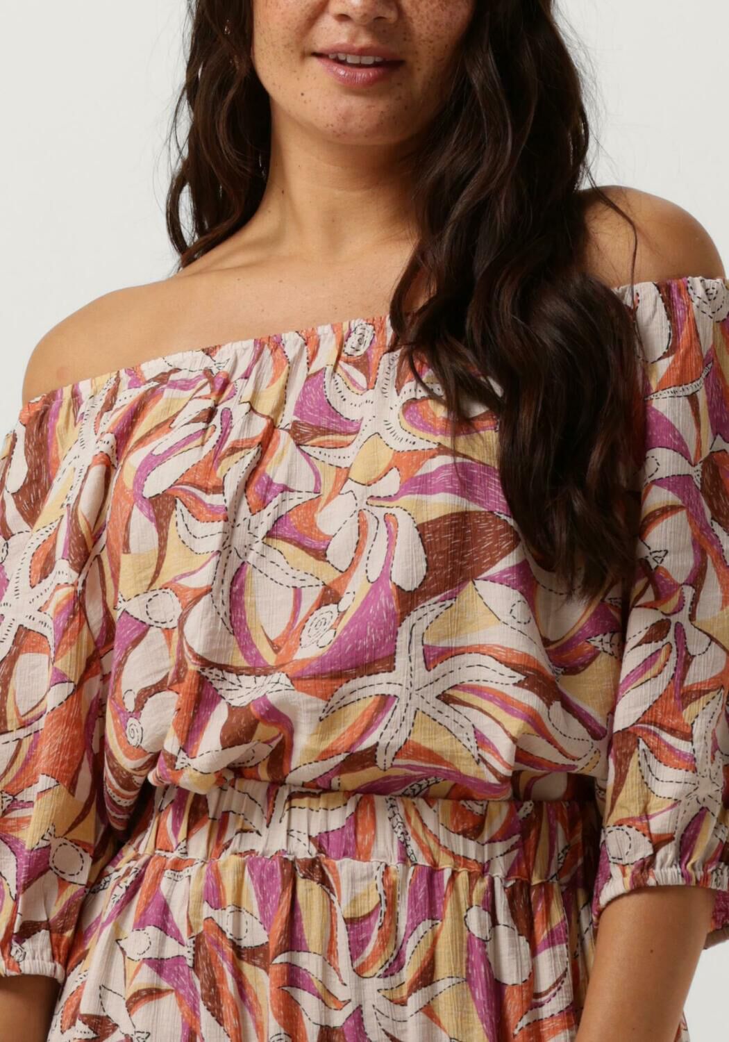 CATWALK JUNKIE Dames Tops & T-shirts Off Shoulder Puff Sleeve Top Rood