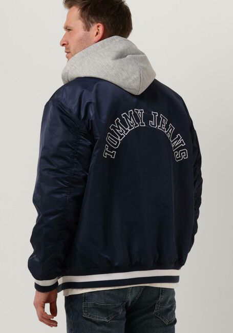 Donkerblauwe TOMMY JEANS Jack TJM GRAPHIC SATIN BOMBER JACKET - large