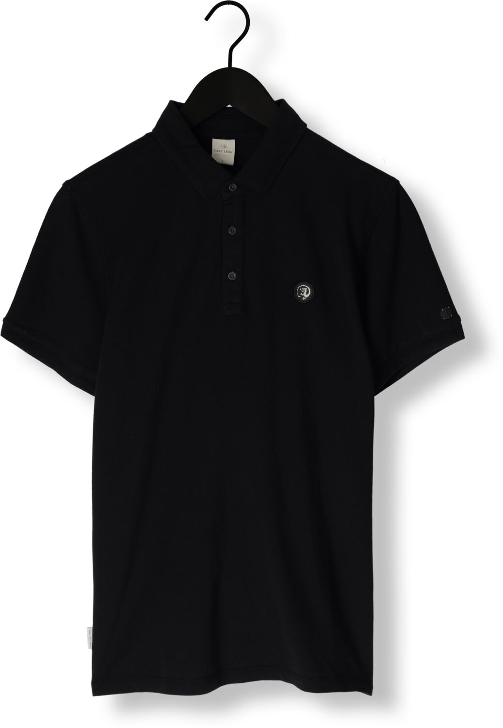 CAST IRON Heren Polo's & T-shirts Short Sleeve Polo Organix Cotton Pique Essential Zwart