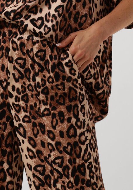 Bruine ALIX THE LABEL Broeken LADIES WOVEN TWILL LEOPARD PANTS - large