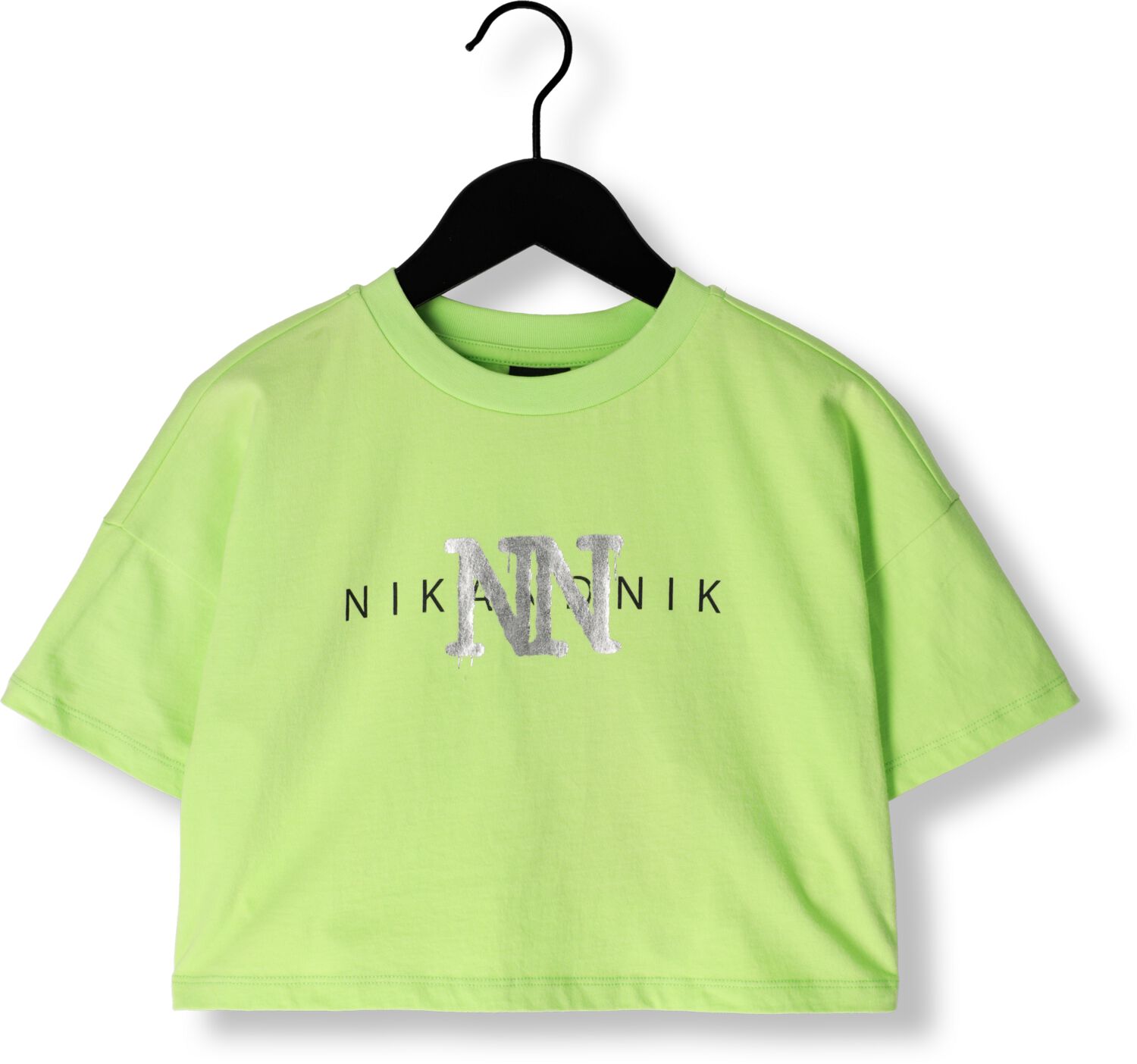 NIK&NIK T-shirt Spray met printopdruk limegroen Meisjes Katoen Ronde hals 128